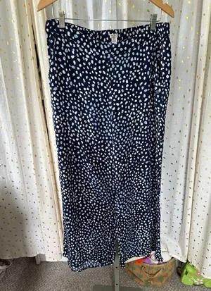 Roxy Women's Midnight Avenue Lightweight Wide Leg Side Pockets Pull On Pants XL thumbnail 2
