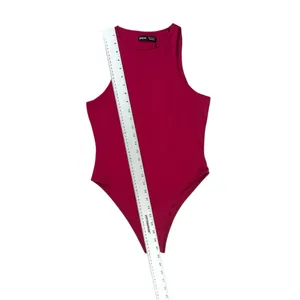 Shein BAE Dark Red Microfiber Sleeveless Bodysuit Size‎ Medium thumbnail 3