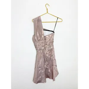 NWT TOPSHOP One Shoulder Cocktail Metallic Foil Mini Dress Gold Pink Size 2 thumbnail 15