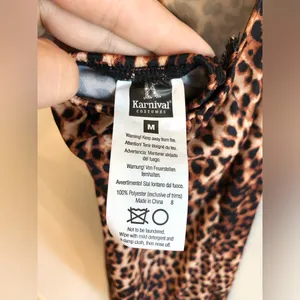 Karnival Costume Leopard Print Cavewoman Bam Bam Costume Size M thumbnail 5