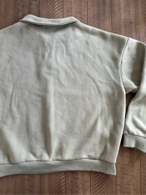 Edikted Women's Polo Collar Fleece Sweatshirt in Light Olive thumbnail 7