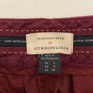 EUC | Anthropologie women’s burgundy‎ slim cut pants — size 4 thumbnail 6