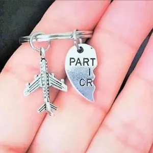 Brand New Set of 2 Partners in Crime Keychain, Airplane Keychains, Best Friend thumbnail 2