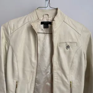 Arden B. Ivory Leather‎ Y2k VTG Moto Jacket Womens Small Full Zip Biker thumbnail 2