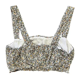 Abercrombie &‎ Fitch Fruit Print Crop Top Small Milkmaid Cottagecore Linen Blend thumbnail 3