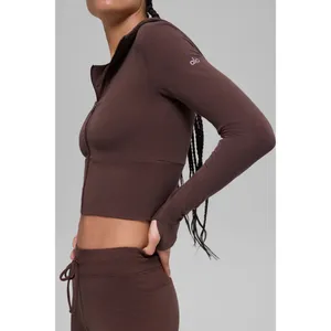 Alo Yoga Sway Full Zip Hoodie Brownstone XS thumbnail 3