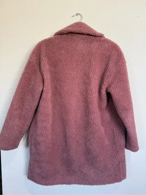 Abercrombie & Fitch Pink Teddy Sherpa Coat Xs Faux Fur Quiet Luxury Winter thumbnail 9