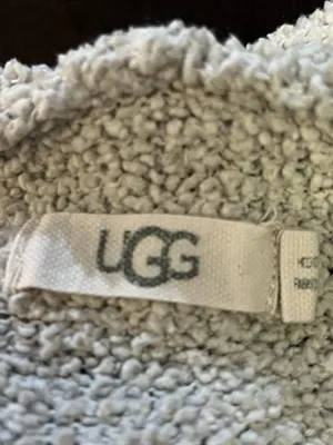 UGG Cardigan Sweater Womens Large Gray Hooded Open Front Chunky Knit Pockets thumbnail 9