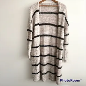 Onetheland striped soft cardigan size medium thumbnail 1