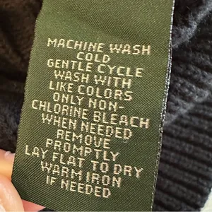Ralph Lauren Lauren Jeans Co. Medium Black Ribbed Cotton Sweater, Crew Neck. Zip Neckline thumbnail 9