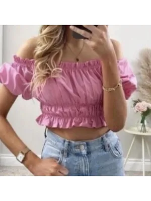 Zara stretch poplin crop thumbnail 2