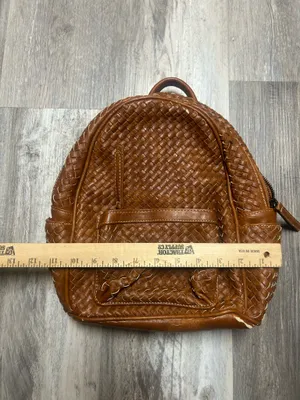 Shomico Certainly Chic Faux Leather Woven Backpack Chestnut See Pic For Flaw thumbnail 3