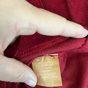 XXI‎ Brand Deep Red Corduroy Jacket Blazer Button Front Stretch Size L thumbnail 7