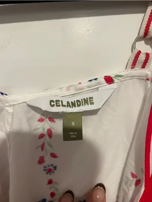 Anthropologie Celandine Plunge-Neck Drop-Waist Cotton Midi Dress size small thumbnail 6