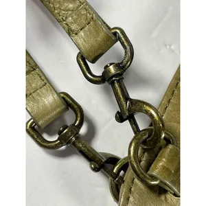 American Leather Co. Olive Green Tooled Genuine Leather Hobo Shoulder Bag thumbnail 4