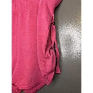 Free People Movement Sweat Shorts Womens Large Pink Terry Elastic Waist Strap thumbnail 3