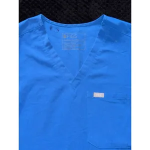 FIGS Women's‎ Technical Collection Scrub Top Blue Short Sleeve Pocket Sz M thumbnail 2