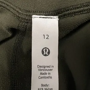 Lululemon Wunder Under HR Crop 25” Scallop Olive Green Full On Luxtreme Size 12 thumbnail 7