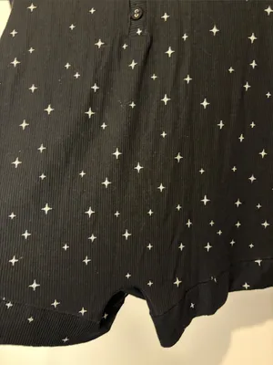 SKIMS Loungewear Button Up Henley Onesie in Onyx Sparkle Long Sleeve Ribbed S thumbnail 7