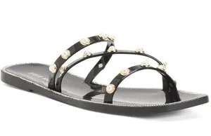 Steve Madden Pearl Embellishment Studded Flat Sandals thumbnail 1