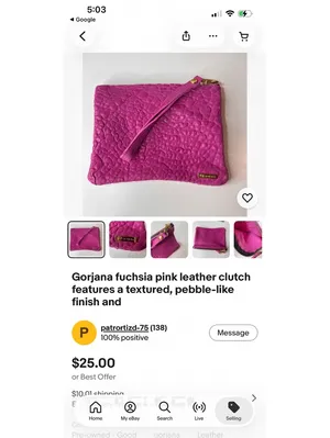 Gorjana Fuchsia Leather Clutch Bag thumbnail 7