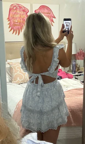 Boutique blue and white mini dress thumbnail 2
