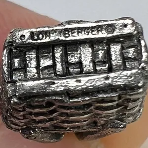 Longaberger Basket Large Market Basket Charm Antiqued Silver Tone NEW thumbnail 6