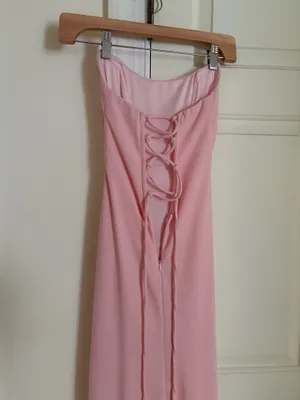 Lucy in the sky pink strapless maxi dress thumbnail 4