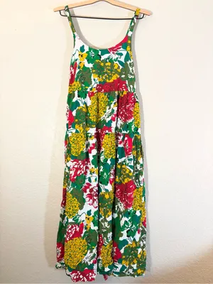Floral Colorful Tiered Maxi Summer Dress Size XS thumbnail 2