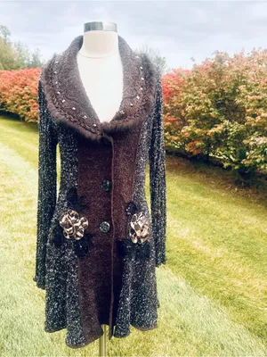 Sioni vintage Y2K-era "Art to Wear" knit sweater coat thumbnail 3