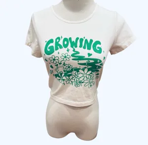 Princess Polly Growing Baby Tee Tshirt Cropped White Green Floral Hippie S 6 thumbnail 2