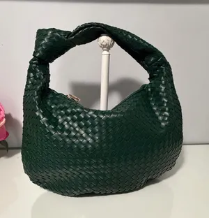 Melie Bianco Dark Green Woven Hobo Bag thumbnail 1
