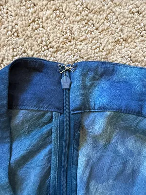 Free People Martine Blue Tie-Dye Flirty Mini Skirt with Front Slit Boho - Size 8 thumbnail 13