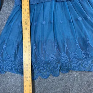 Crosstree Lane Blue Corduroy‎ Mesh Lace Embroidered Jacket Boho XL Cottagecore thumbnail 11