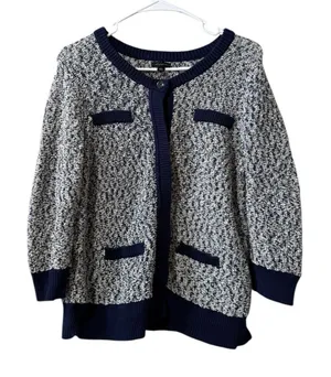 Ann Taylor Women‎ Size XL Cardigan Sweater Knit Cotton Blend Long Sleeve Office thumbnail 1