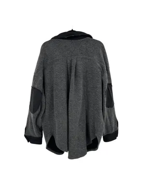 Free People Ruby Oversized Gray Button-Up Shacket Jacket Size Medium Boho Grunge thumbnail 6