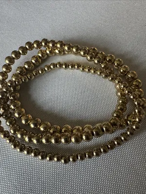 Gold Beaded Stretch Bracelet - Gold Tone Women's Jewelry thumbnail 2