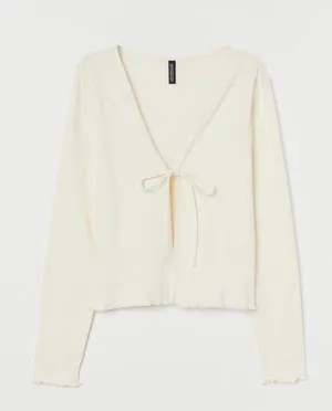 H&M Tie Front Long Sleeve Top thumbnail 1