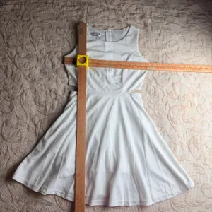 Belongsci Womens White Cut Out‎ Skater Dress Sleeveless Mini 8812# Size S NEW thumbnail 7