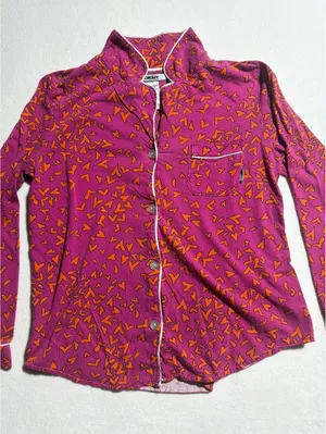 DKNY Women's Small Pink and Orange Heart Print Pajama Set thumbnail 3