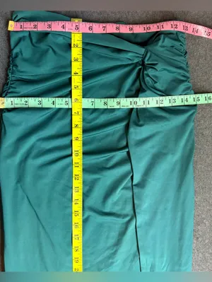Womens Sarong Emerald Green Thigh High Slit Maxi Skirt Size M thumbnail 4