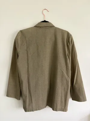 Vintage A. Byer Brown Cream Gingham Lightweight Blazer Size Large thumbnail 5