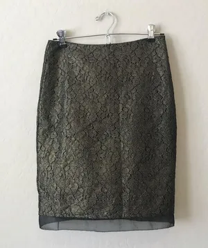 Ann Taylor Metallic Lace Pencil Skirt Petite thumbnail 4