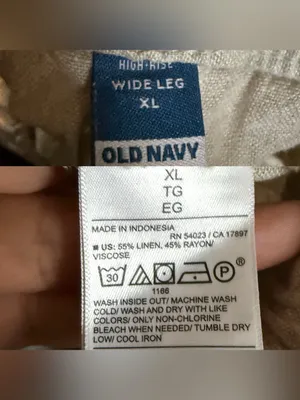 Old Navy Womens Pants Beige Linen Blend Pull On Wide Leg Size XL thumbnail 10