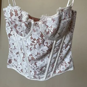 House of CB‎ ‘Mila’ Ivory Lace underwired woven corset NWOT size L A-C thumbnail 3