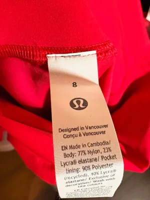 Lululemon Wunder Train No Line HR Tight 25 inch. SZ 8 SOLD OUT Oxford Red thumbnail 6