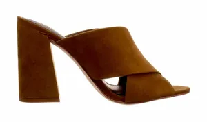 BCBGeneration Suede Chocolate Brown Mule Heels thumbnail 1
