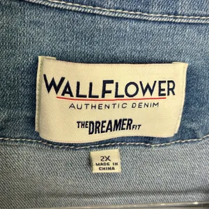 Wallflower Faded Denim Jean Vest Button Front Medium Wash NWT Womens 2X thumbnail 3