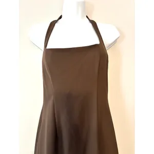 L'Academie Jade Midi Dress Brown Square Neck Halter NWT S thumbnail 12