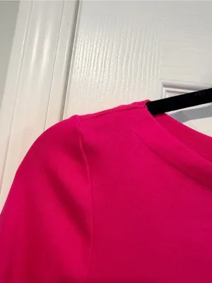 NWOT LRL Lauren Ralph Lauren Size S Pink Boat Neck Cuffed Sleeve Top Cotton thumbnail 6